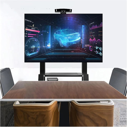 Smart TV, 75 pouces, téléviseur, roulettes de déplacement, Support de télévision Roulant, Support de Chariot de télévision autoportant sur roulettes