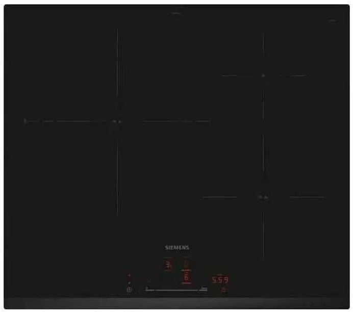 Siemens EH631HDC1E Plaque à induction, 60 cm, 3 foyers, table de cuisson à induction, Home Connect, noir, 3 zones de cuisson, fryingSensor