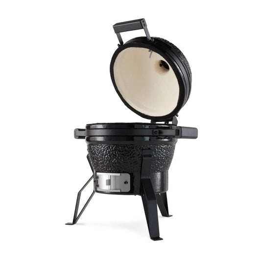 Four électrique, 13 pouces, Ø 33 cm, gril, vapeur, noir, Barbecue à charbon, fumer, cuire au four