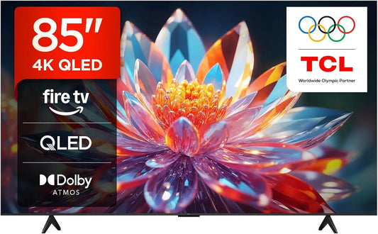 TCL 85T6C Smart TV, téléviseur, 4K UHD, QLED, HDR, HDR10+, Dolby Vision, Onkyo 2, 1 Sound, VRR, Press & Ask Alexa, Fire TV, Game Maste, Motion Clarity