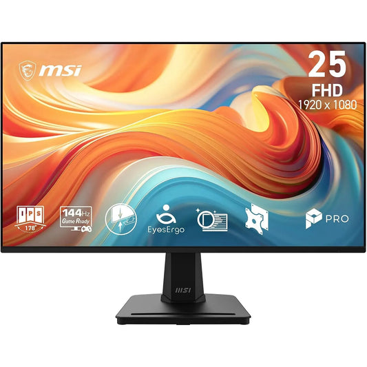 MSI Dalle IPS 1920x1080, Pro Écran Professionnel 24.5' FHD, 144 Hz, 1ms MP251A E14L, compatible VESA, HDMI, Adaptive-Sync