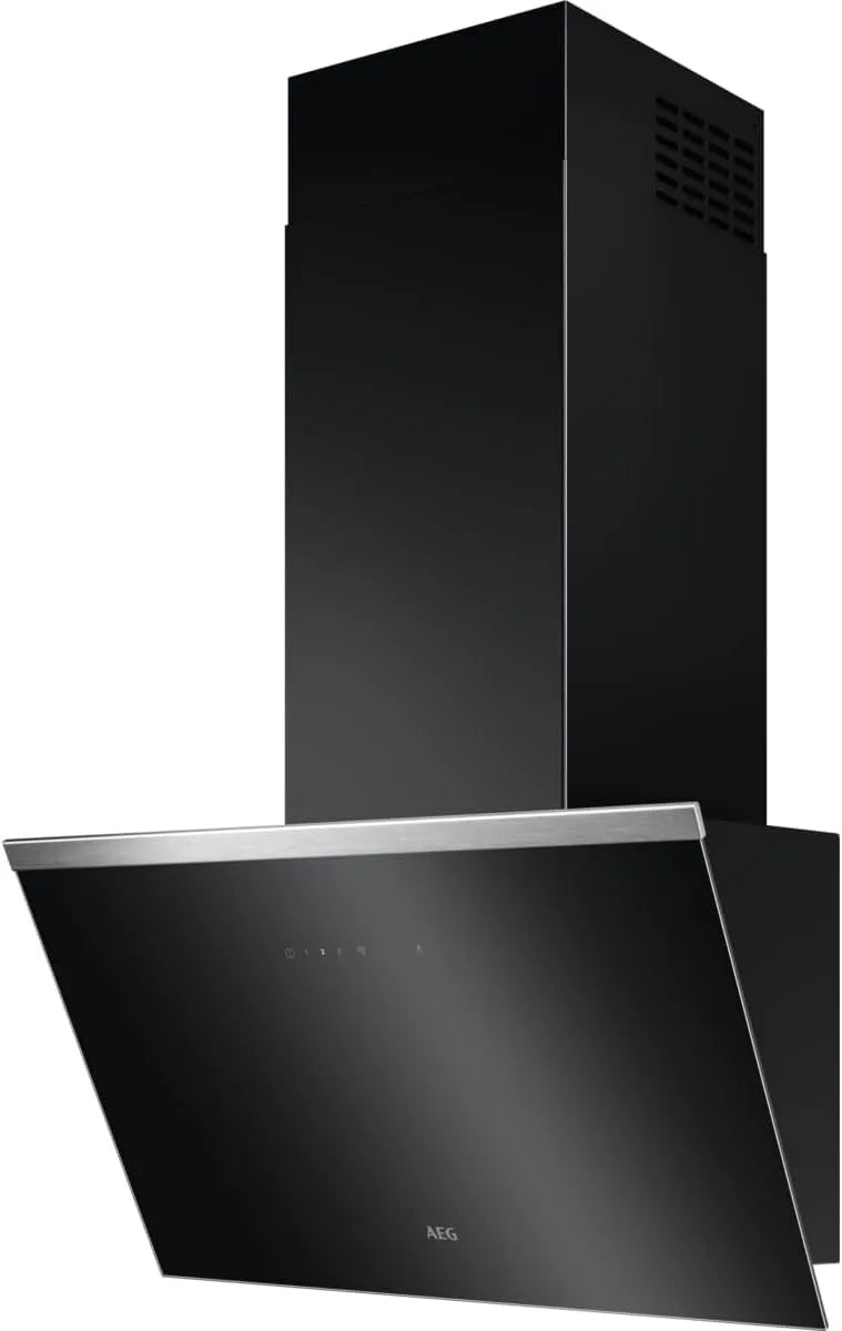 AEG Hob2Hood DVE5661HB Hotte aspirante, 60 cm, 500 m3/h, 74 dB, hotte de cuisine, installation murale, tactile, noir, 64, évacuation et recirculation