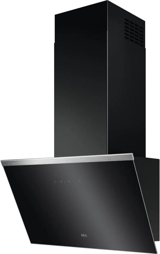 AEG Hob2Hood DVE5661HB Hotte aspirante, 60 cm, 500 m3/h, 74 dB, hotte de cuisine, installation murale, tactile, noir, 64, évacuation et recirculation