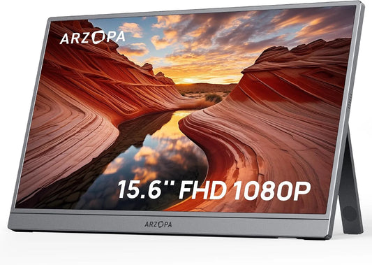 Moniteur PS4, 15, 6 pouces, 1920 × 1080, portable, HDR, Full HD, dalle IPS, USB, écran PC, gris, HDR10, Haut-Parleurs, Compatible avec Ordinateur