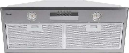Hotte aspirante, 70 cm, 1000 m3/h, hotte de cuisine, encastrable, acier inoxydable, hotte à recirculation