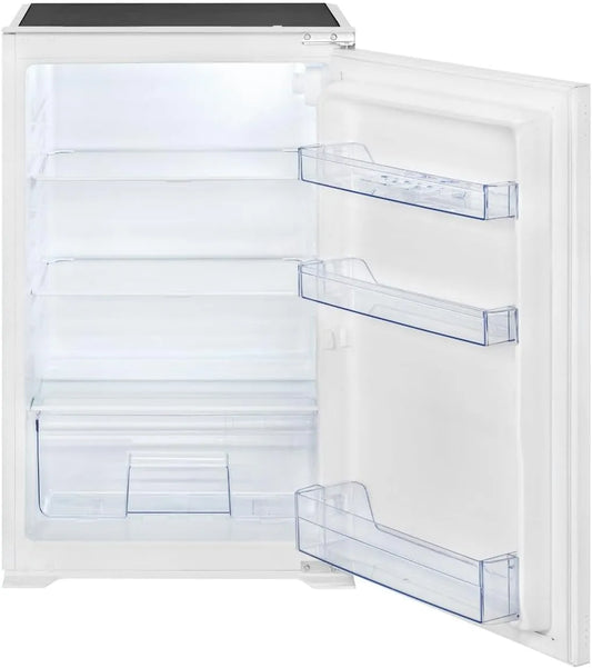 Bomann Réfrigérateur, 129 L, 0 à 8 °C, encastrable, éclairage LED, 2 zones de température, blanc, 3 étagères en verre, contrôle température 0-8 °C