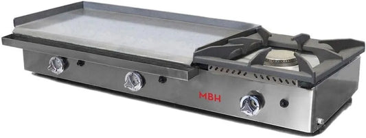Produit Plancha à gaz industrielle 800 x 400 mm avec foyer pour hôtellerie. Fry Top en acier laminé pour cuisine professionnelle de bar et restaurant