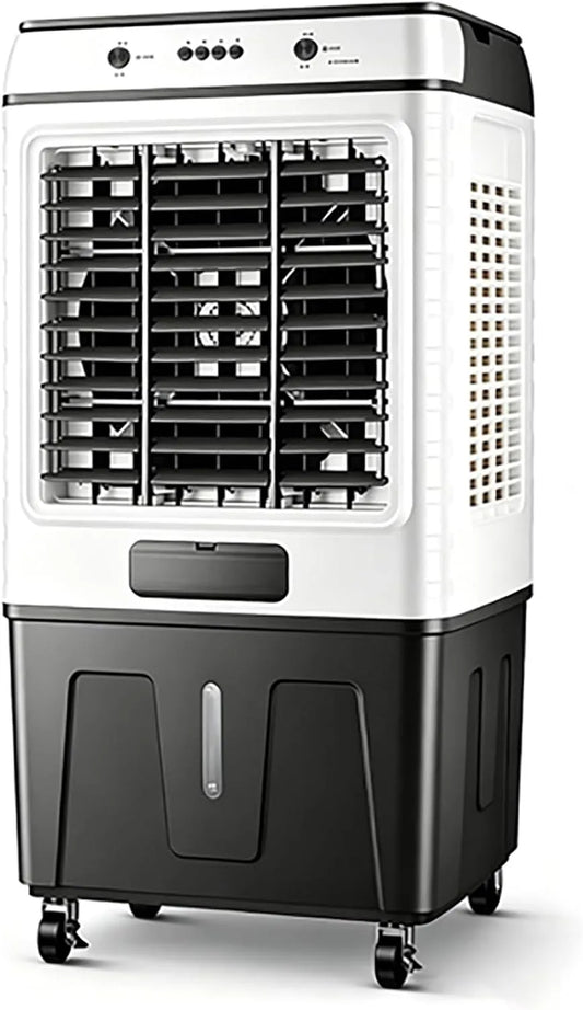 Climatiseur 1m, 3.3ft, portable, industriel, 3 vitesses, grand réservoir, 4 Cristaux de Glace, Réservoir D'eau Grande Capacité, pour les Grands