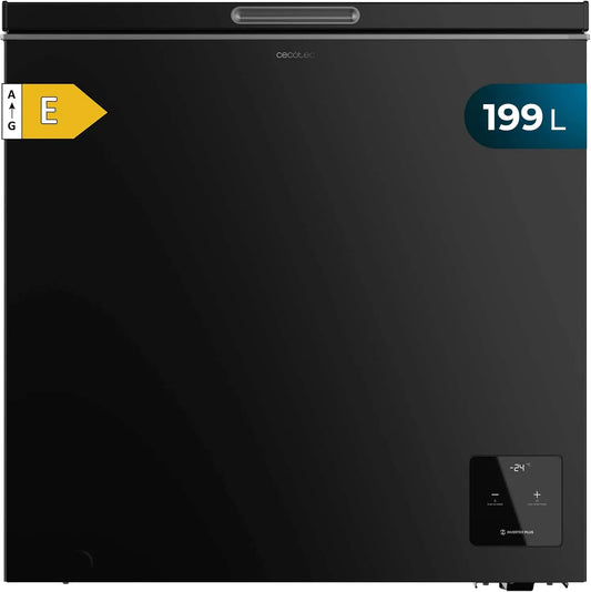 Cecotec Bolero CoolMarket Chest Congélateur, 199 L, classe énergétique E, Inverter, armoire congélateur, noir, 5 cm de Hauteur et 82, 5 cm de Largeur