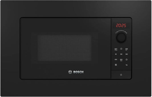Bosch BFL623MB4 Micro-ondes, 38.2 x 59.5 cm, encastrable, four micro-ondes, noir, Ecran LED, Série 2, Cleaning Assistance, AutoPilot, affichage rouge