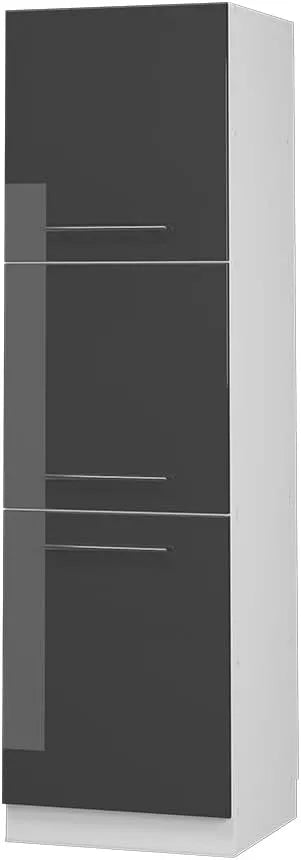 Four électrique, 60cm, Vicco Meuble pour Four Fame-Line, Anthracite Haute Brillance, à combiner avec d'autres modules de la série Fame-Line