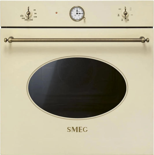 Smeg SF68C1PO Four électrique, 60 cm, 6 programmes, classe énergétique E, Smeg SF68C1PO Four à Chaleur Tournante, Style Colonial, Couleur Crème