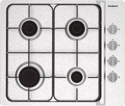 Plaque de cuisson à gaz KwCPGS423x, 4 foyers, gril, acier inoxydable, table de cuisson à gaz, Couleur inoxydable, 4 feux, 5 KwCPGS423x, gaz butane