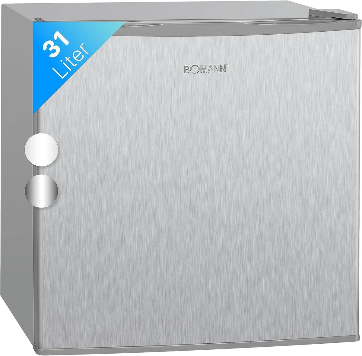 Bomann Congélateur, 31 L, gril, acier inoxydable, armoire congélateur, 1 inox, GB 341, Mini congélateur avec marquage 4 étoiles, fermeture de porte