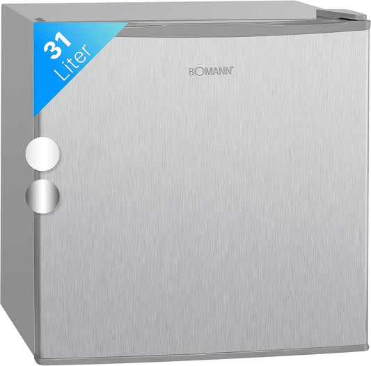 Bomann Congélateur, 31 L, gril, acier inoxydable, armoire congélateur, 1 inox, GB 341, Mini congélateur avec marquage 4 étoiles, fermeture de porte