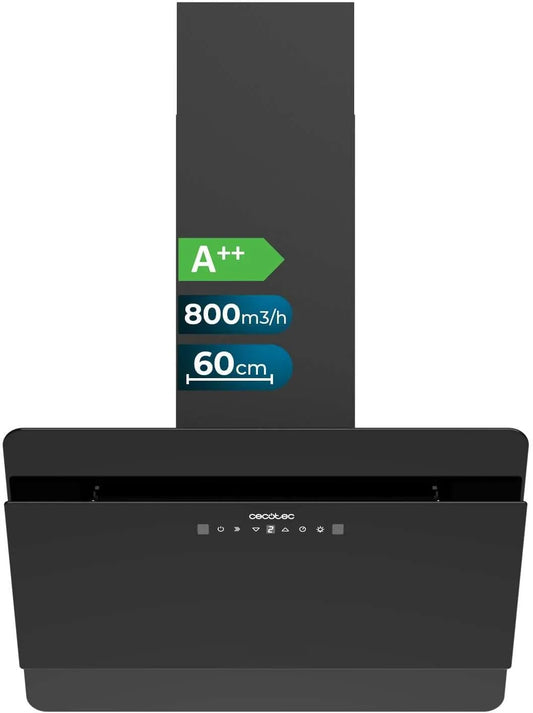 Cecotec Bolero Flux DT Hotte aspirante, 60 cm, 800 m3/h, hotte de cuisine, éclairage LED, tactile, noir