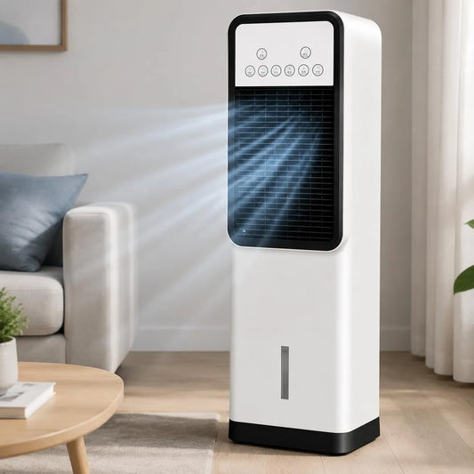 Climatiseur, classe énergétique E, portable, unité AC mobile classe énergétique A avec télécommande, ventilateur refroidisseur évaporatif pour la