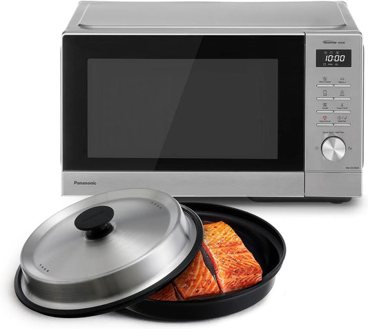 Panasonic NN-GD39QSEPG Micro-ondes, 29 L, 1000 W, vapeur, gril, décongélation, acier inoxydable, four micro-ondes, 1000W, Molette et Accessoires