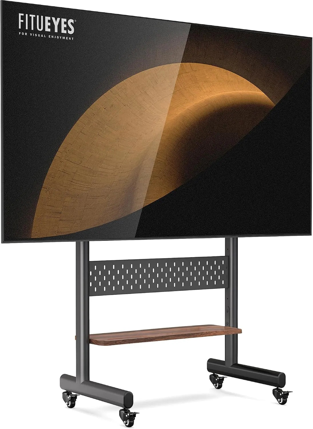 Meuble TV, 85 pouces, 600 x 400 mm, roulettes de déplacement, décoration de salon, Charge Maximale 60 kg, FITUEYES Support TV roulettes, pour Salon