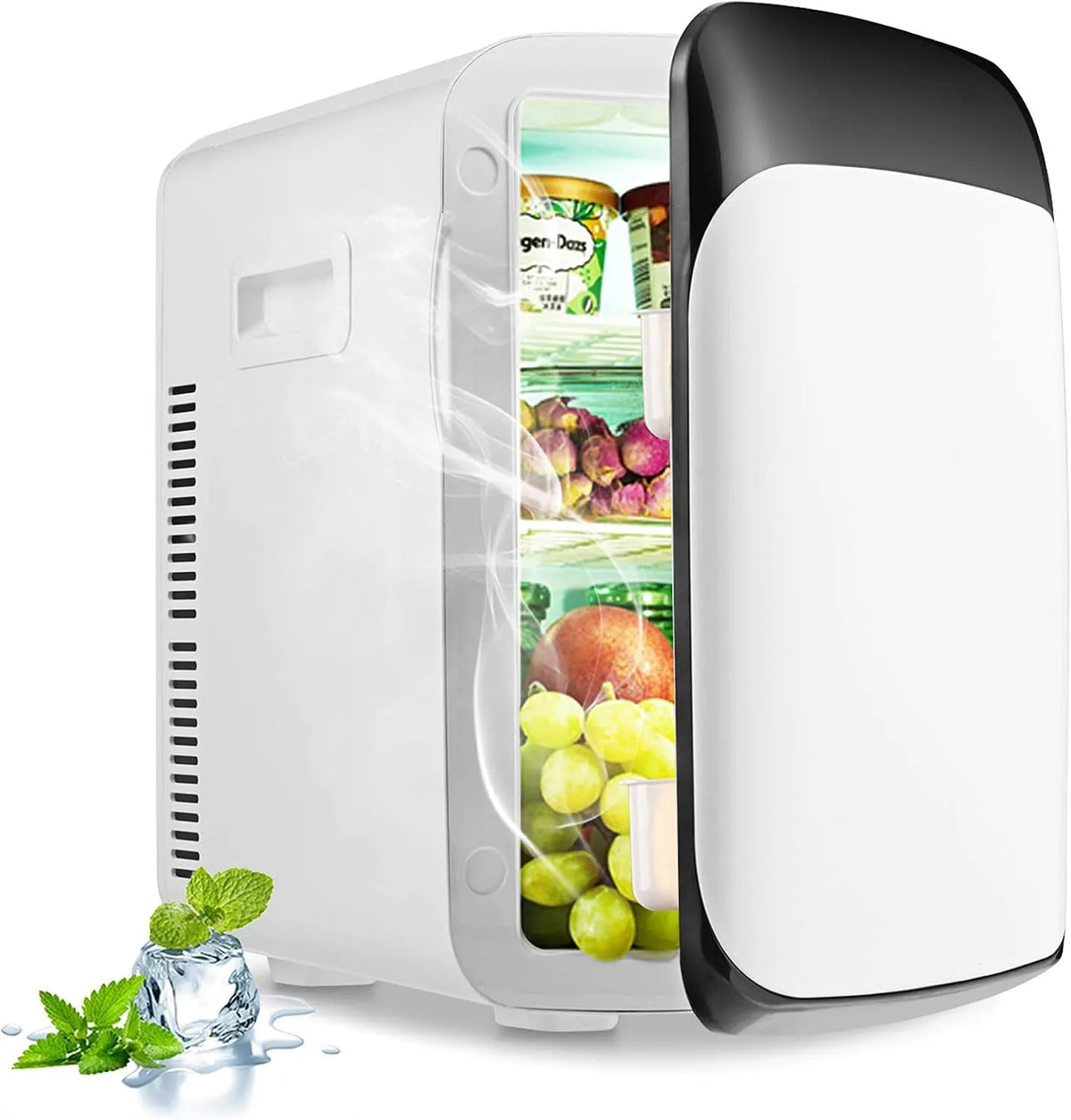 Réfrigérateur, portable, blanc, GOPLUS Mini Frigo, Refroidisseur et Réchauffeur Thermoélectrique sans bruit, Affichage de Température, Convient à