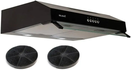 Hotte aspirante, 60 CM, hotte de cuisine, noir, BELDEKO, HOTTE CASQUETTE/VISIERE DOUBLE MOTEURS 60 CM - NOIR