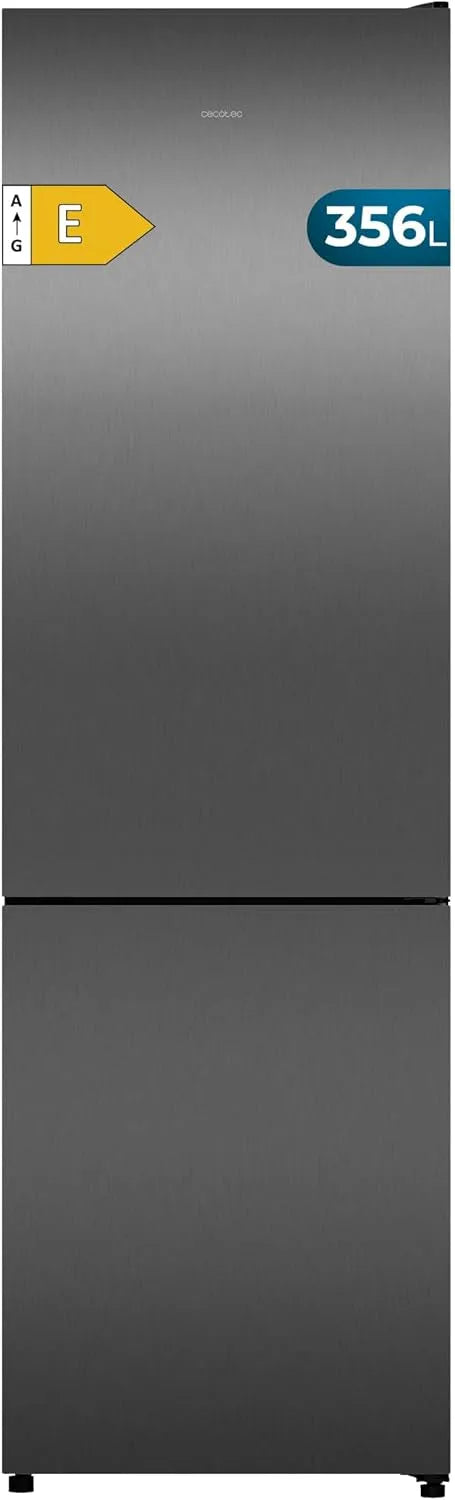 Cecotec Bolero CoolMarket Combi 356i Réfrigérateur combiné, 200 cm, classe énergétique E, acier inoxydable, frigo avec congélateur, Dark Inox