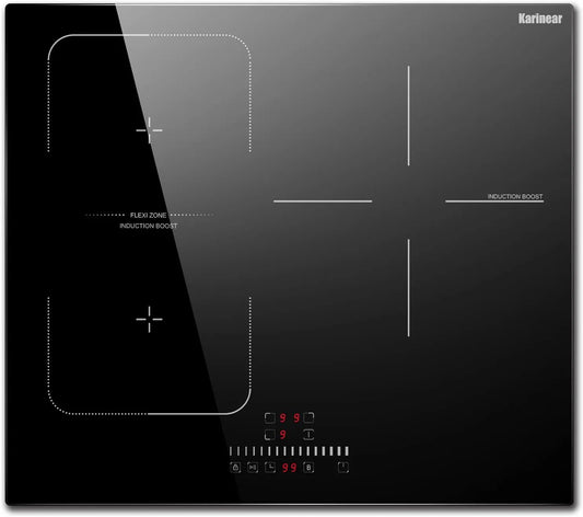 Plaque à induction, 60CM, 3 foyers, 6800 W, 220 V, table de cuisson à induction, zone flexible, Boost, tactile, verrouillage, encastrable, minuteur