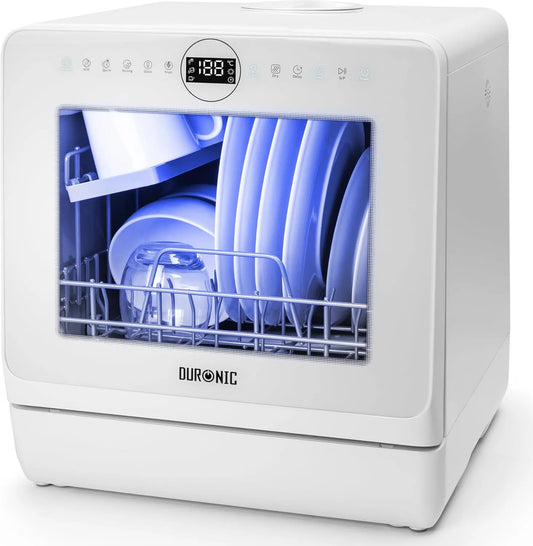 Lave-vaisselle DW5, 950 W, 6 programmes, Duronic DW5 WE Lave-vaisselle posable 950W Lave vaisselle de comptoir