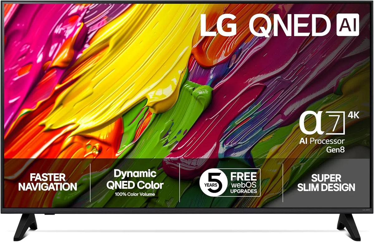 Google 43QNED70 Smart TV, 108cm, téléviseur, 4K UHD, HDR, webOS, Google Assistant, Alexa et Siri, HDR10, Télécommade AI Magic Remote, webOS 25