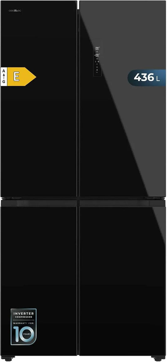 Cecotec Bolero CoolMarket 4D Congélateur, 436 L, No Frost, armoire congélateur, noir, alarmes et Metal Cooling, Cecotec Refrigerateur Congelateur 4