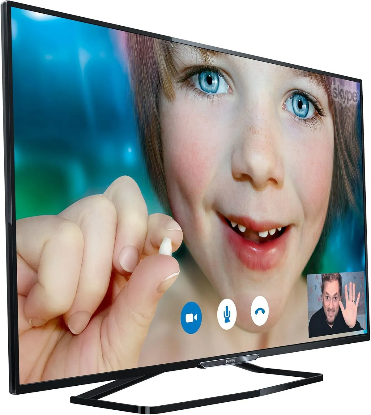 Philips 48PFK6409 Smart TV, 48 pouces, 1920 × 1080, téléviseur, DVB-S2, Full HD, dalle IPS, noir, série 6000, 121, 92 cm, PAL, NTSC, SECAM, analogique