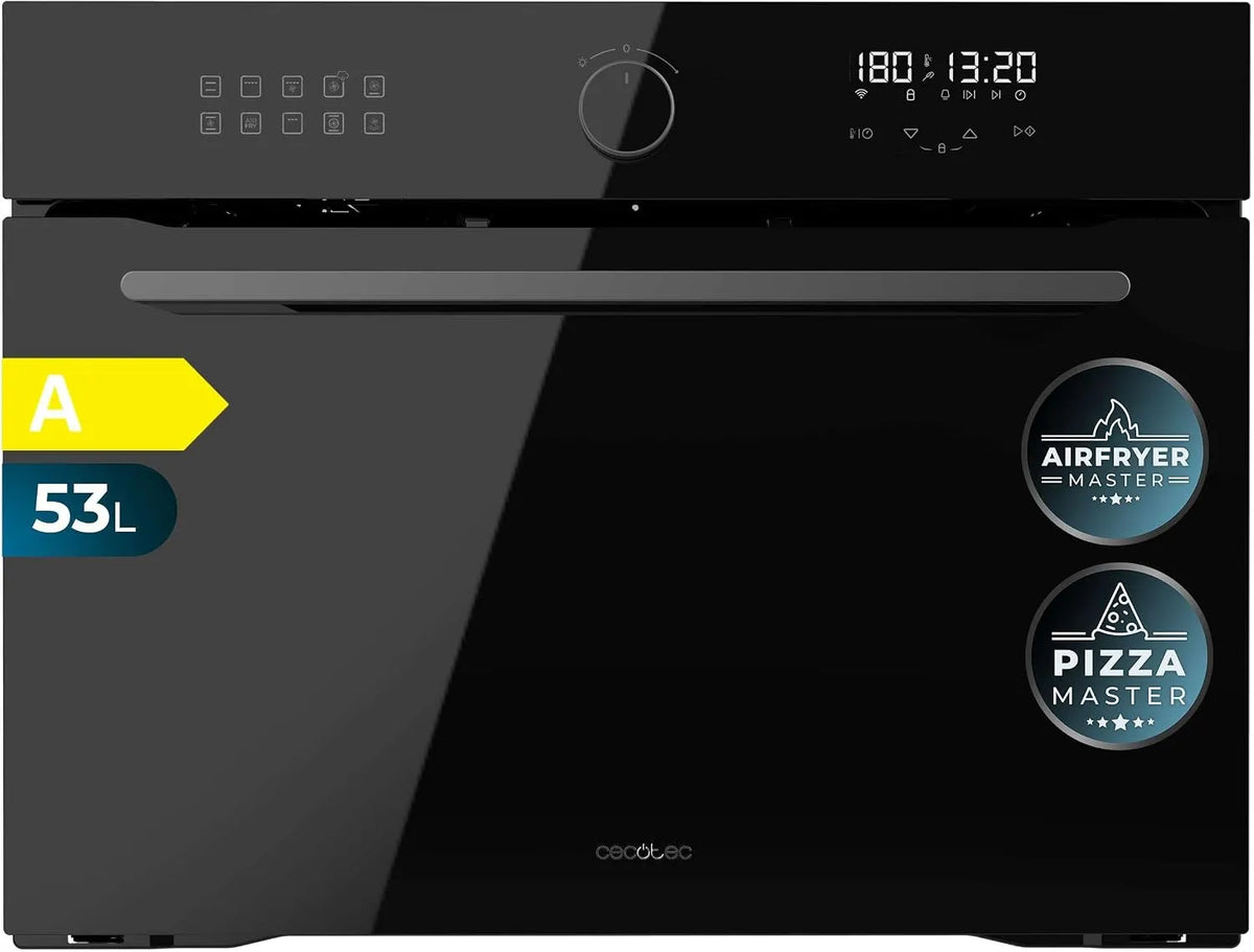 Cecotec Bolero Hexa AF314500 Four électrique à pizza, 53 L, 2900 W, 11 programmes, encastrable, noir, Pizza Master, 2900W, 11 Fonctions, Airfryer
