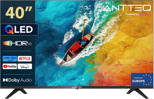 Smart TV, 40 pouces, téléviseur, Antteq AV40F5Q, QLED, HDR, triple tuner DVB-T2, S2, Bluetooth, Full HD, App Store, DAZN, Netflix, Prime Video