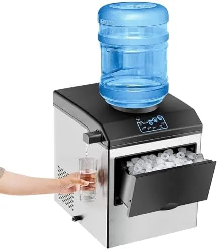 Machine à glaçons, professionnel, machine de comptoir 2 en 1 avec 2 méthodes d'ajout d'eau, sortie quotidienne de 25 kg, distributeur intégré pour