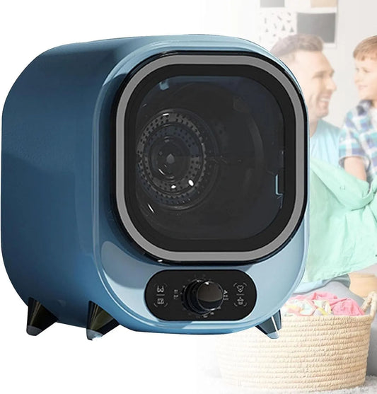 Sèche-linge, 5 kg, 35 dB, portable, silencieux, acier inoxydable, bleu, air chaud et froid, double contrôle de température, Blue