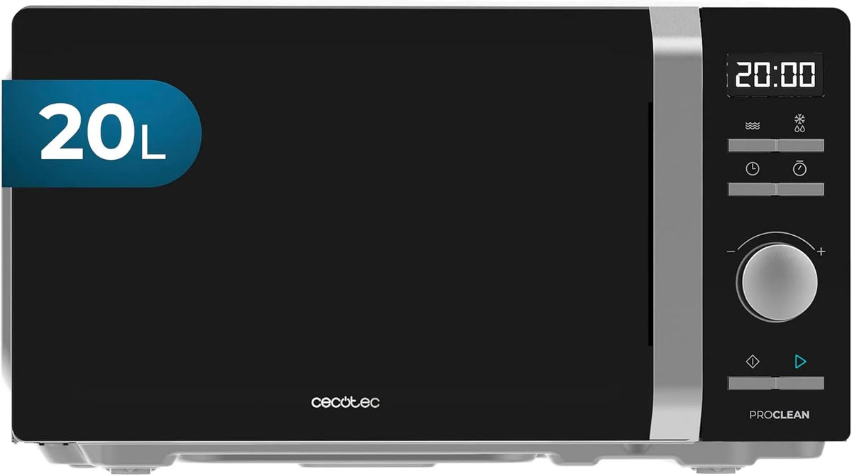 Cecotec 30min Micro-ondes, 20 L, 700 W, 8 programmes, minuteur, Inverter, four micro-ondes, Écran LED et Verrouillage Enfants, Cecotec Micro-ondes 20L