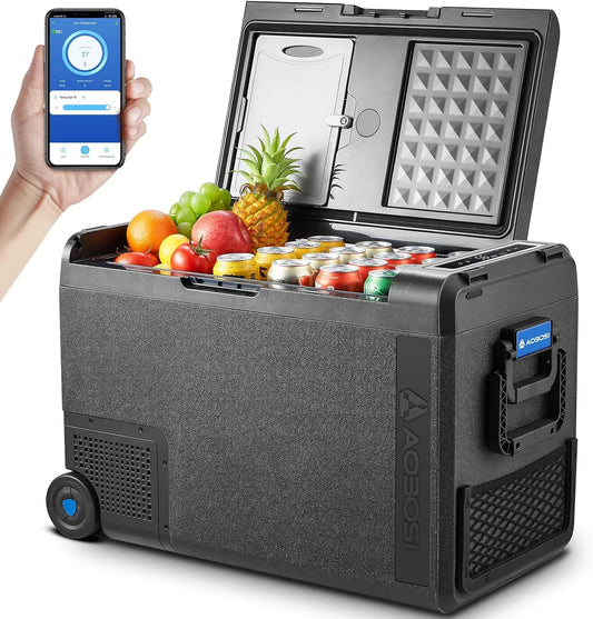 Glacière électrique 12V/24V 100-240V, 48 L, -20 à 20 °C, 12 V, voiture, camping, mini frigo portable, AAOBOSI Glacière Electrique 48L, Véhicules de